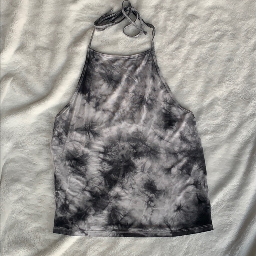 Black and white tie dye halter